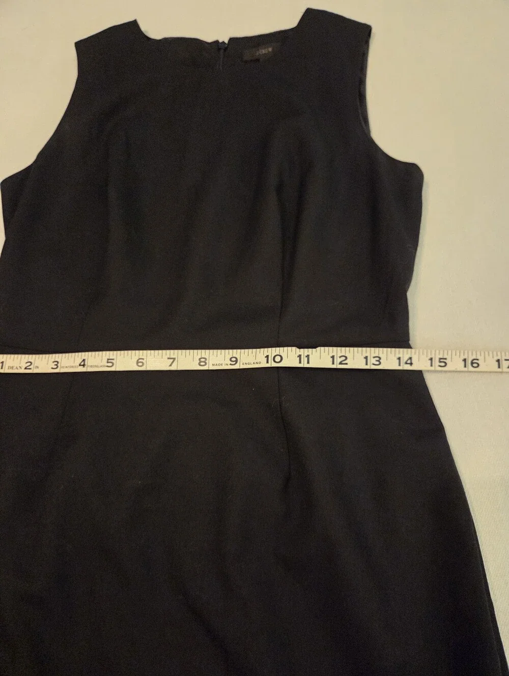 J.CREW Black 100% Wool Sleeveless Tiered Ruffle Cocktail LBD Sheath Midi Dress